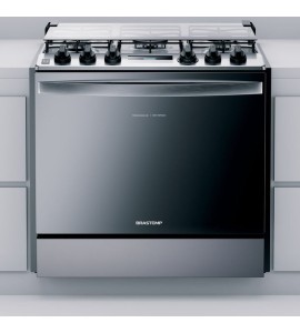 Fogão Brastemp 5 Bocas De Embutir Cor Inox Com Turbo Chama E Touch Timer - Bys5pcr Bivolt