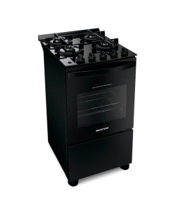 Fogão Brastemp Mesa De Vidro 4 Bocas Preto Bfo4vae - Bivolt