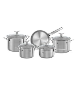 Jogo De Panelas Electrolux Inox Com 5 Peças Design Com Fundo Triplo