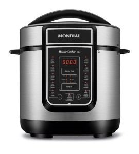 Panela Elétrica De Pressão Mondial 3l Inox Preto 220v Pe-40
