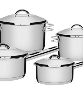 Jogo De Panelas Solar Em Aco Inox Com Fundo Triplo 4 Pecas Tramontina