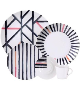 Aparelho De Jantar Tramontina Street Em Porcelana Decorada 20 Peças 96589030