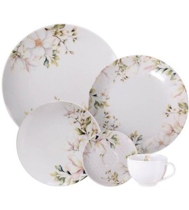 Aparelho De Jantar Tramontina Magnólia Em Porcelana Decorada 20 Peças 96589034